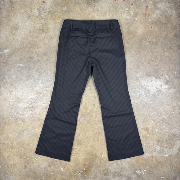 Banana Republic Women’s Pinstripe Flare Trousers Size 10 Gray Wool Blend Pants - Picture 4 of 13